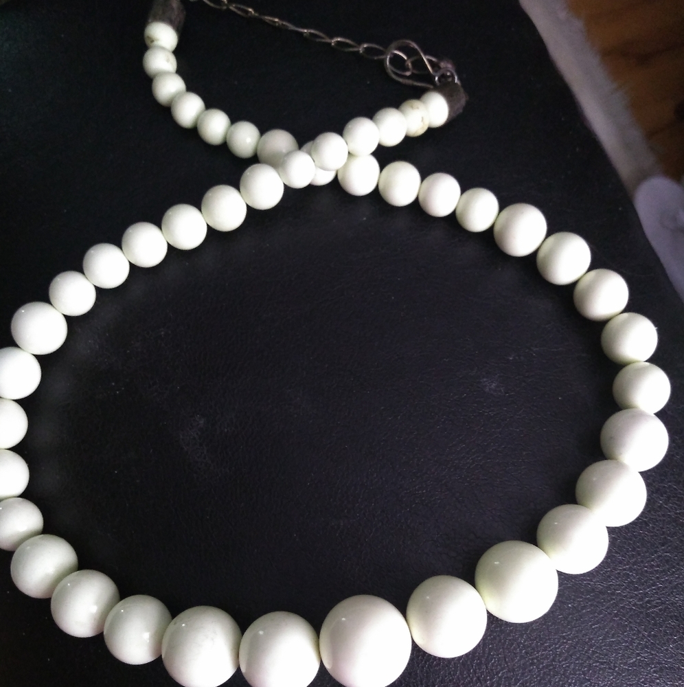 Necklace and Bracelet Set. Lemon  Chrysoprase and Sterling Silver